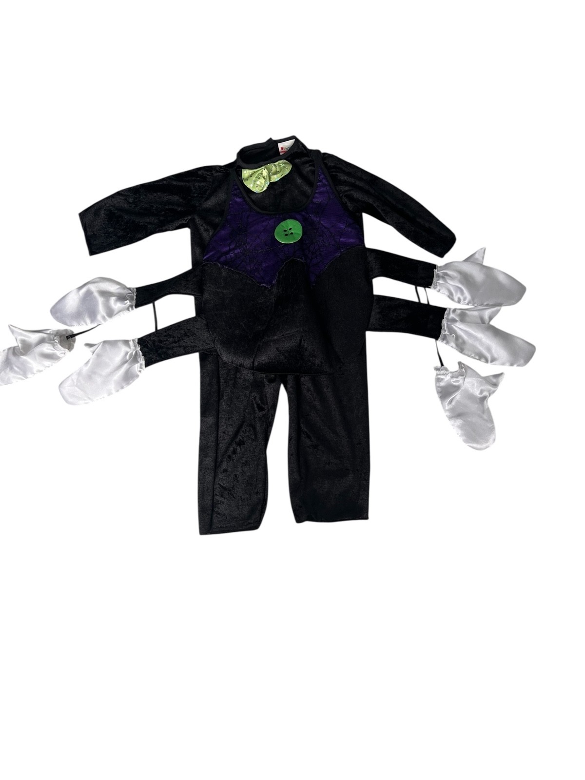 Spider Halloween Costume 2T – Black Velvet Toddler outfit Web & Bow – Disguise