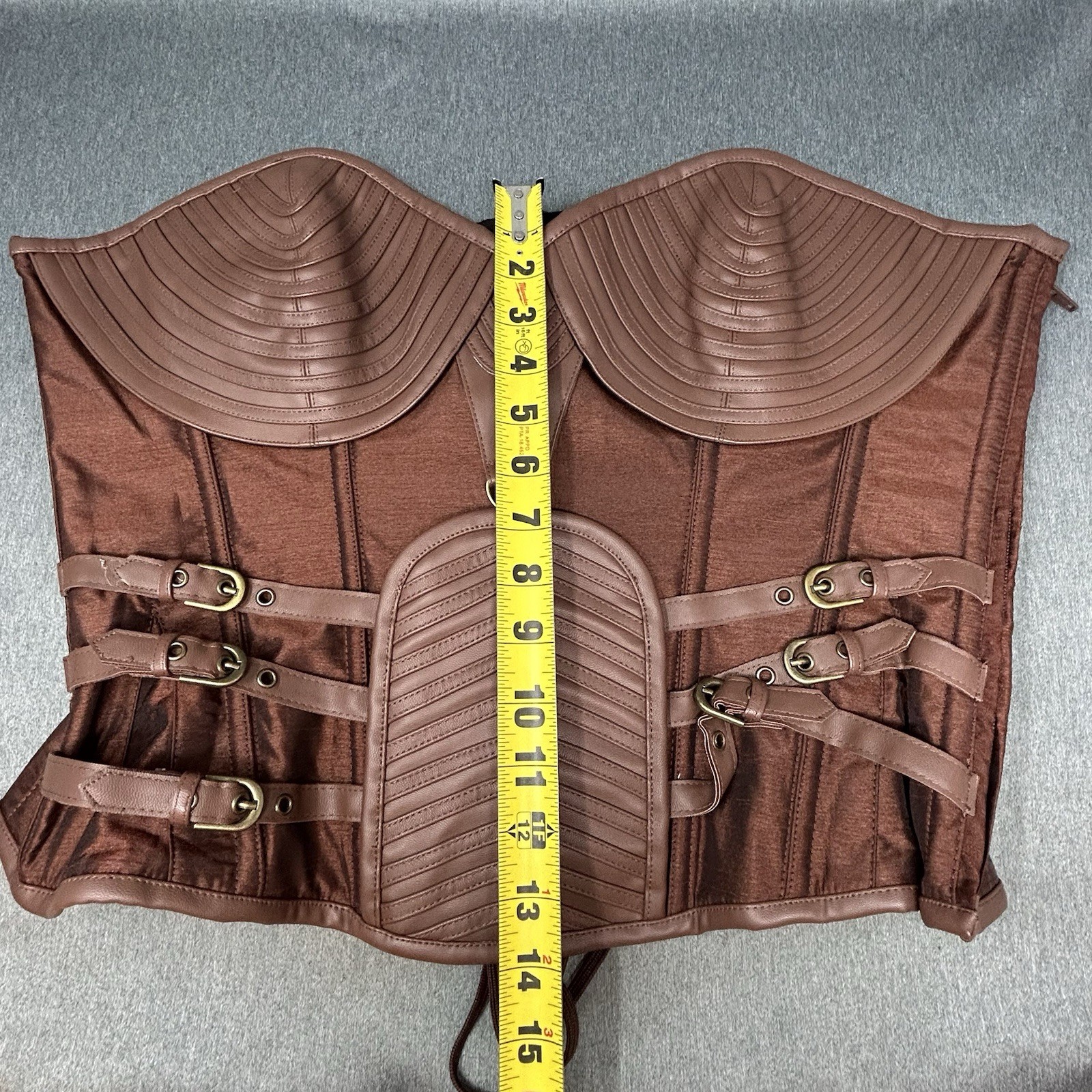 Charmian Steampunk Corset Top XXL Faux Leather Ren Faire Cosplay Bustier