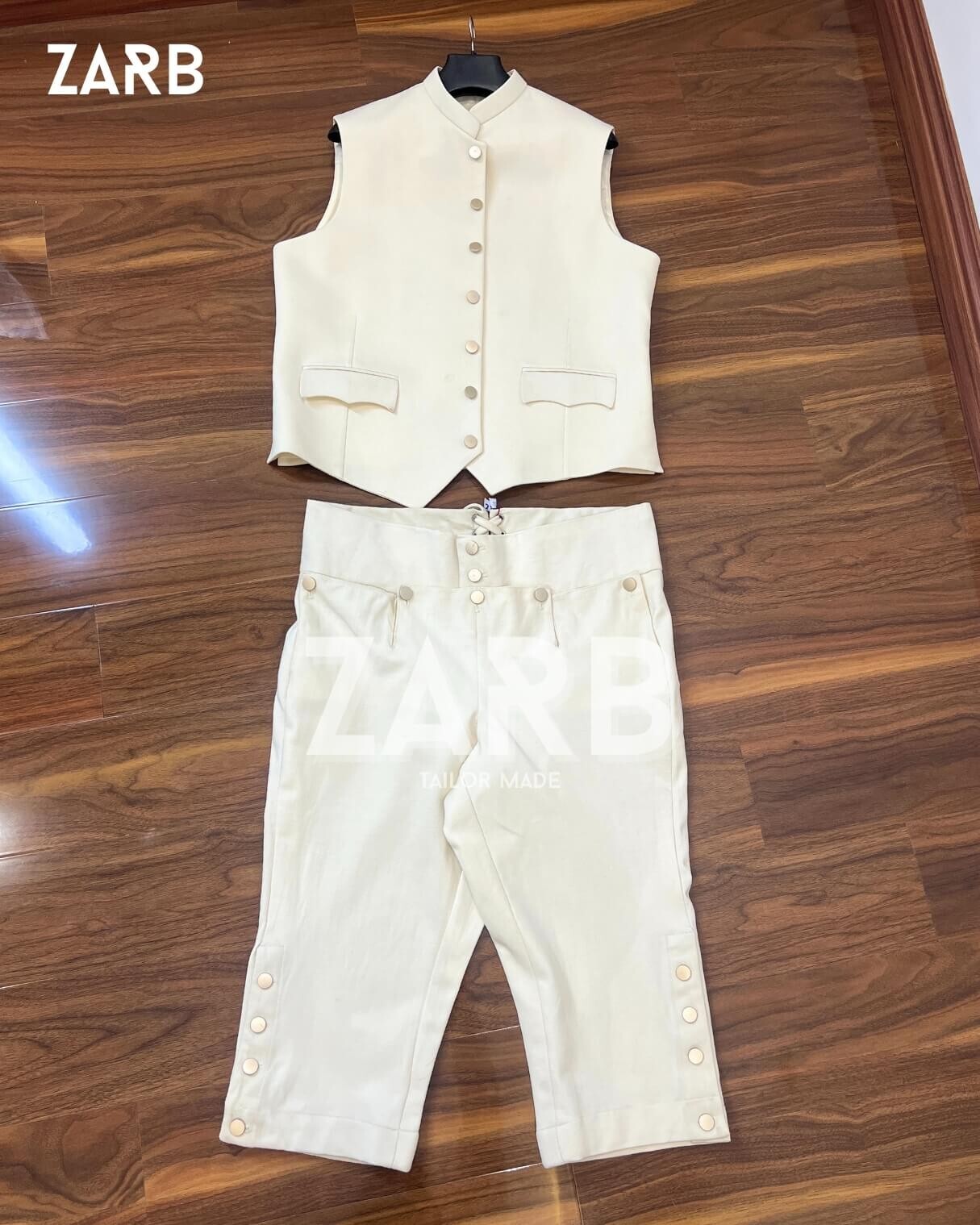 Regency Vest & Breeches | Off White Waistcoat Set | Revolutionary War Outfit