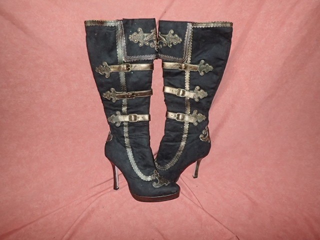 PRICE DROP for Renn Fest! Victorian Steampunk Pirate Black Knee-Hi Boots Size 9