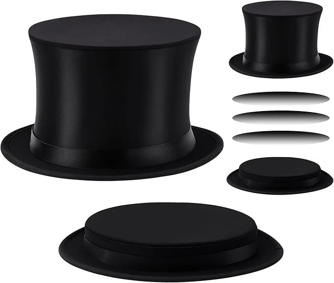 Magician Collapsible Top Hat Costume Black Top Magic Folding Hat for Men Wome…