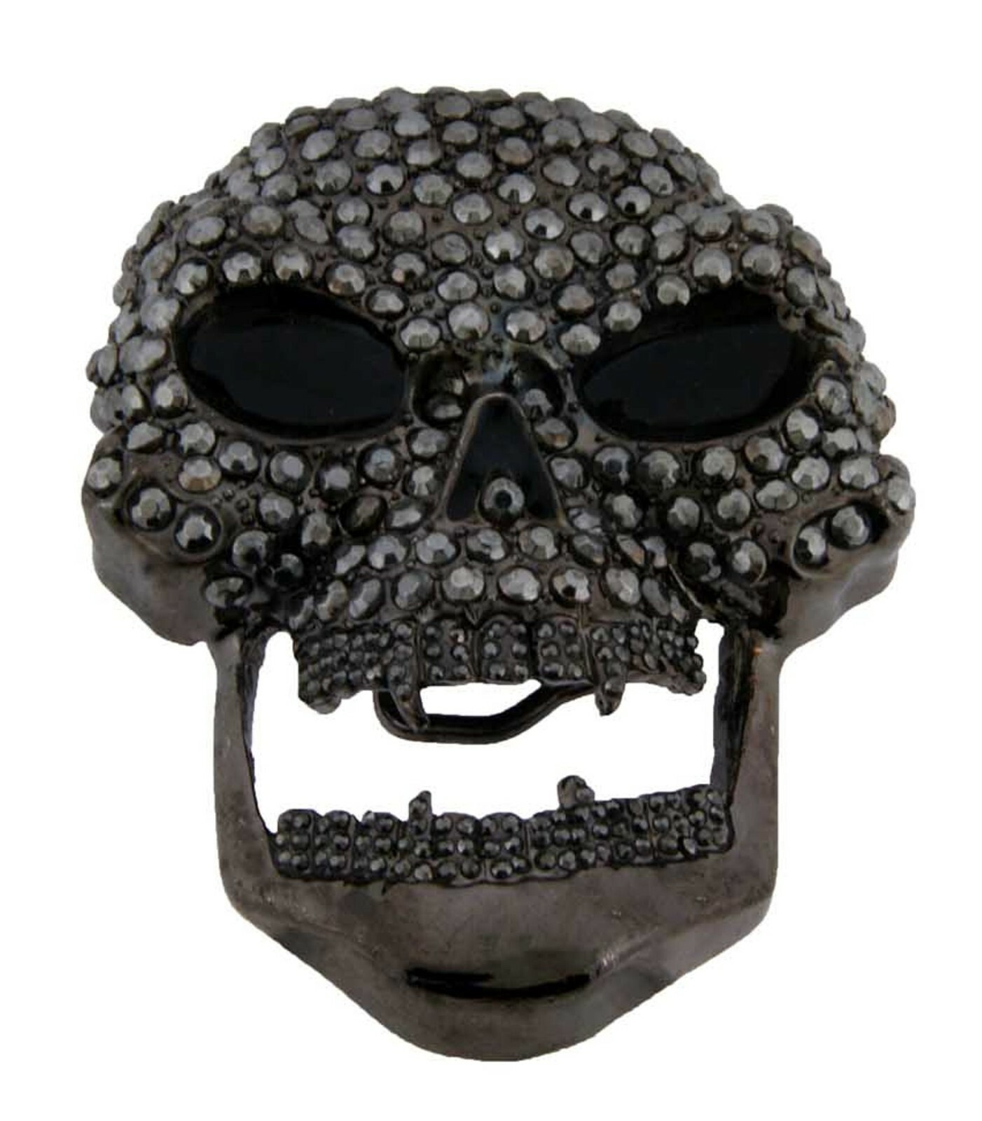 Skull Belt Buckle Men’s Women Blinged Out Rhinestones Rock Hip Halloween Costume