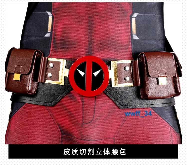 Deadpool 3 Jumpsuit Outfits Wade Wilson Cosplay Costume Accessories Halloween