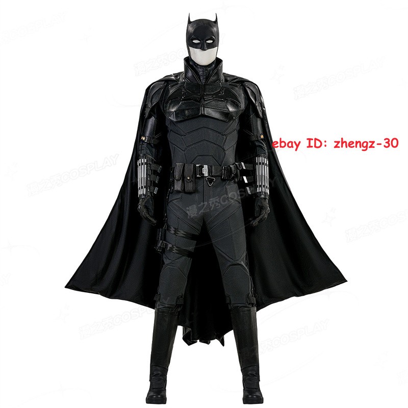 The Batman Costume Outfit Robert Pattinson Cosplay Uniform Halloween Full Set