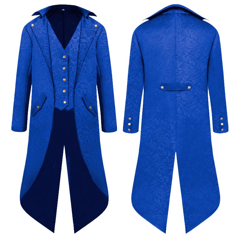 Retro Victorian Steampunk Gothic Men Tailcoat Jacket Tail Coat Halloween Costume