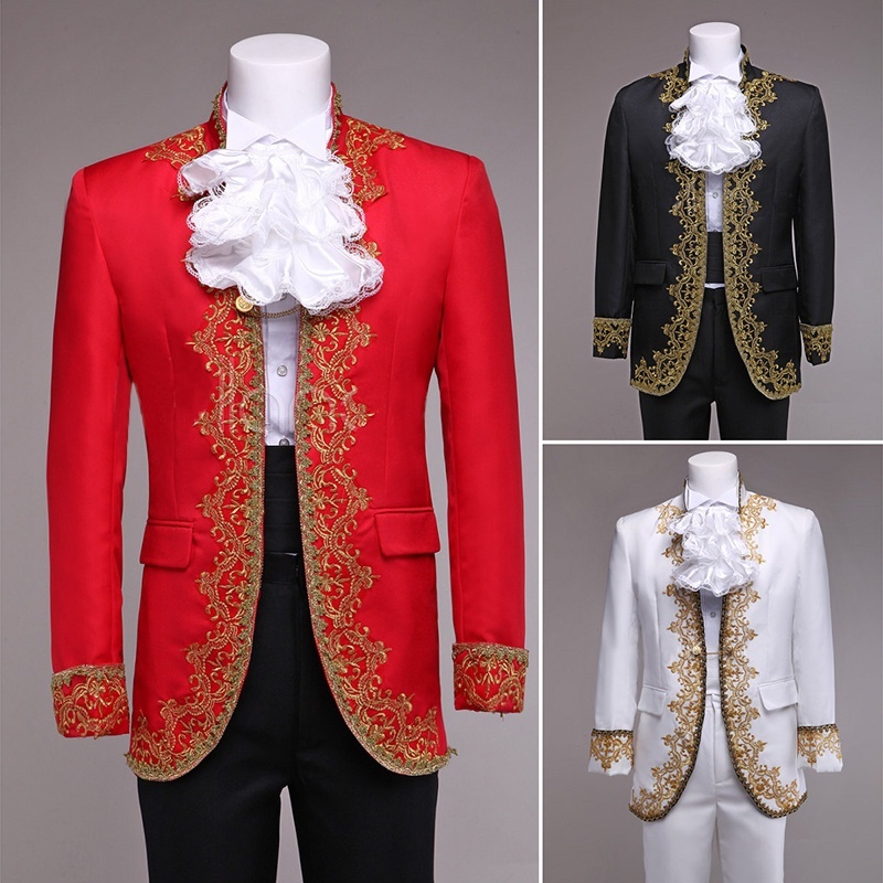 Medieval Retro Military Tunic Coat Jacket and Trouers Set Renaissance Clothing