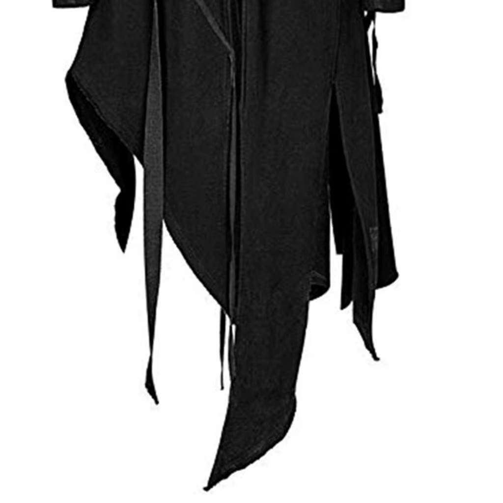 Medieval Retro Asymmetrical Hoodie Long Jackets Men’S Halloween Cosplay Gothic Z