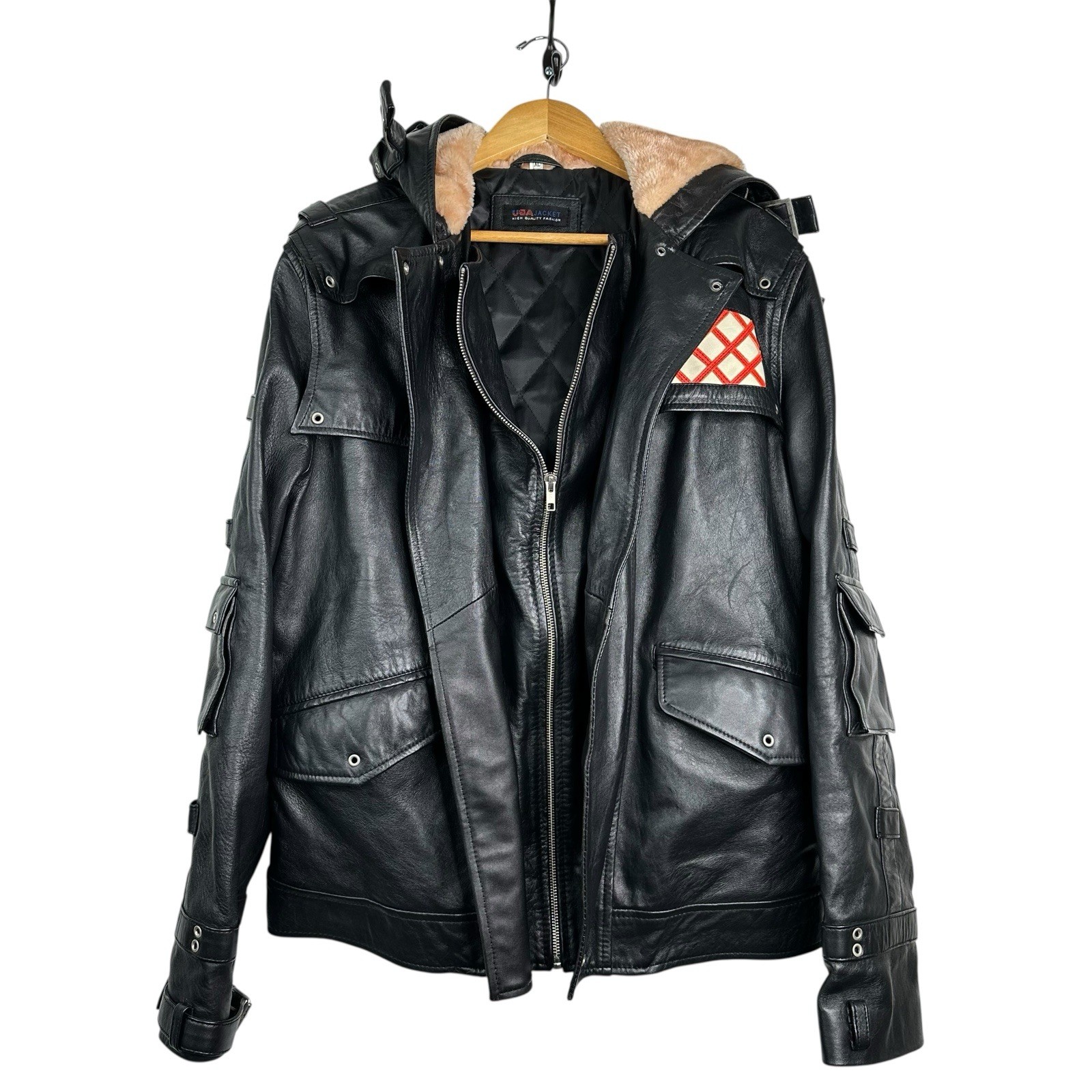 USA Leather PUBG Playerunknown’s Battleground Cosplay Steampunk Jacket Size XL