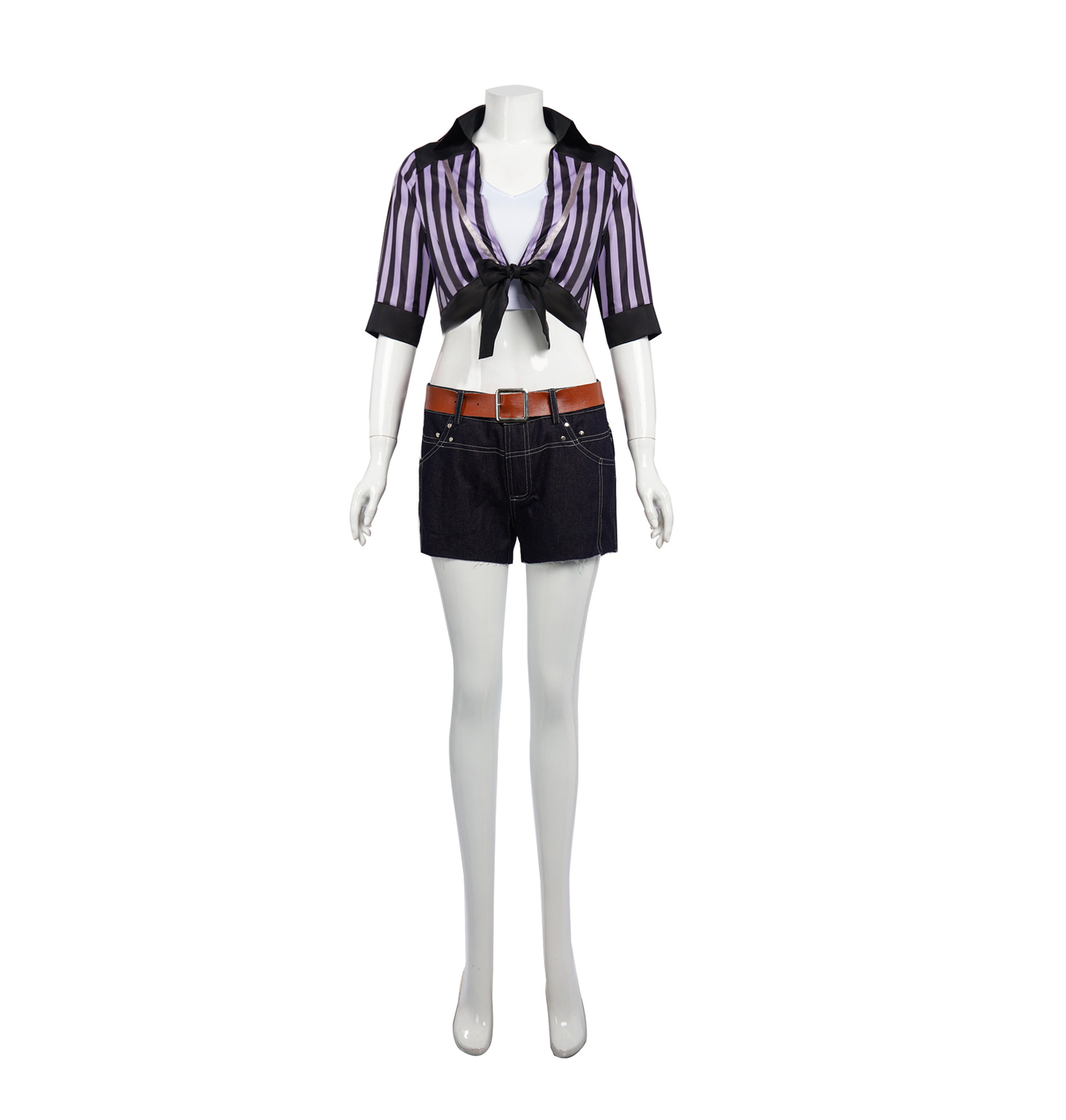 Game Lockhart Tifa Cosplay Final Fantasy VII Costume Uniform Stripe Outfit