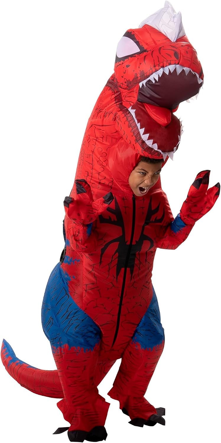 Jazwares Adult MARVEL RED Spider-Rex Inflatable Costume – One Size Fits Most 19z