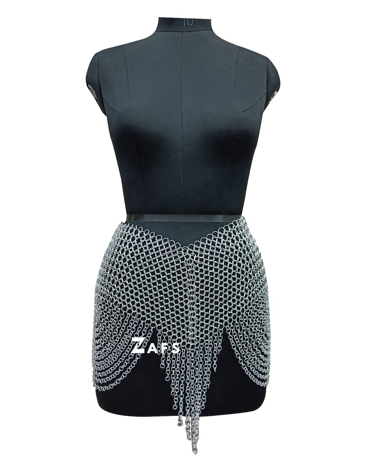 Handmade Chainmail Collar and Skirt Aluminium Ring Medieval Fantasy Costume