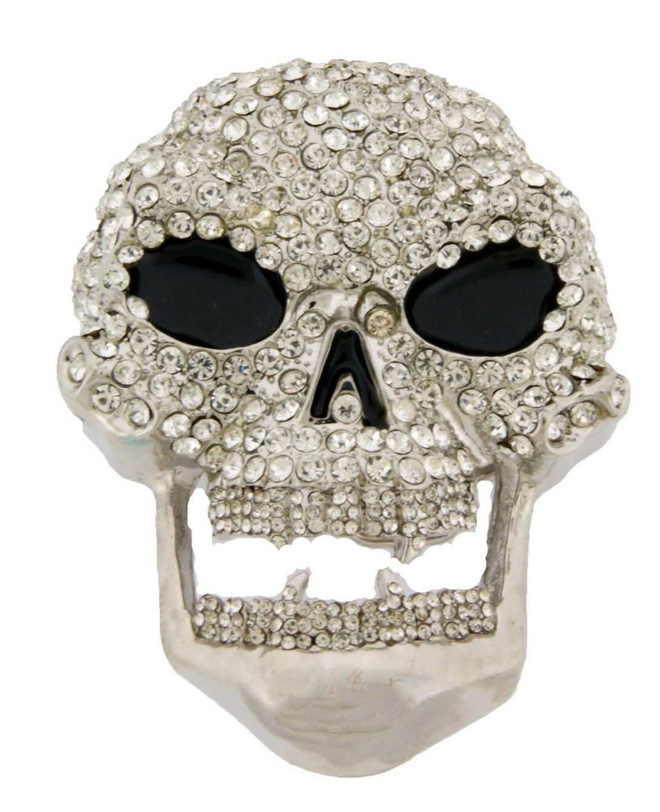 Skull Belt Buckle Men Encrusted Blinged Out Smokin Winged Bikers Rare Halloween