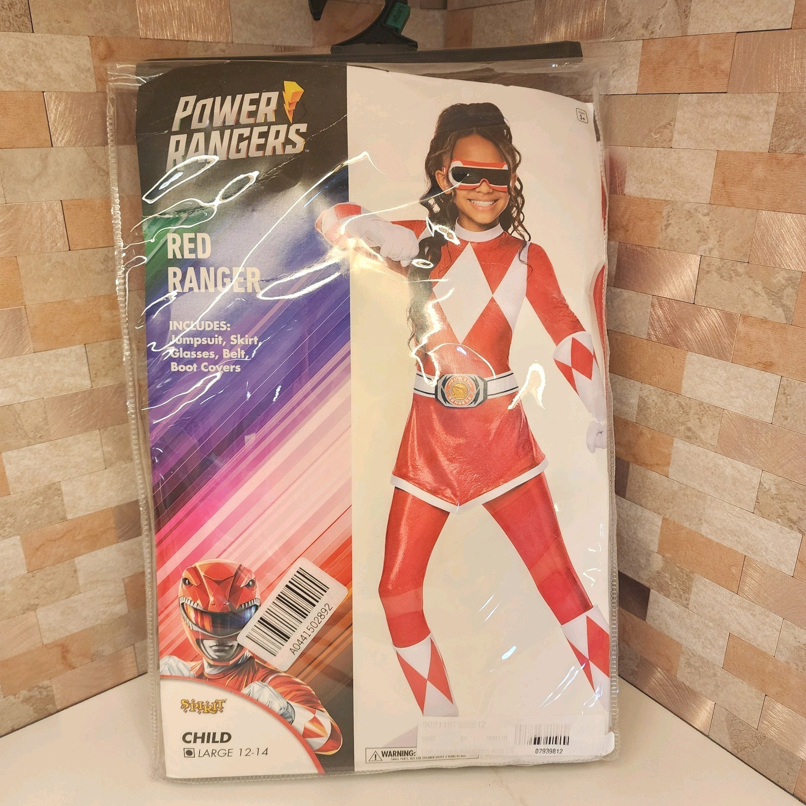 Large(12-14) Red Power Ranger Costume Outfit Officially Licensed Jumpsuit New