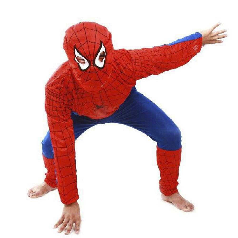 Kids Boys Spiderman Fancy Dress Party Jumpsuit Cosplay Costume Bodysuit 3-7 Age