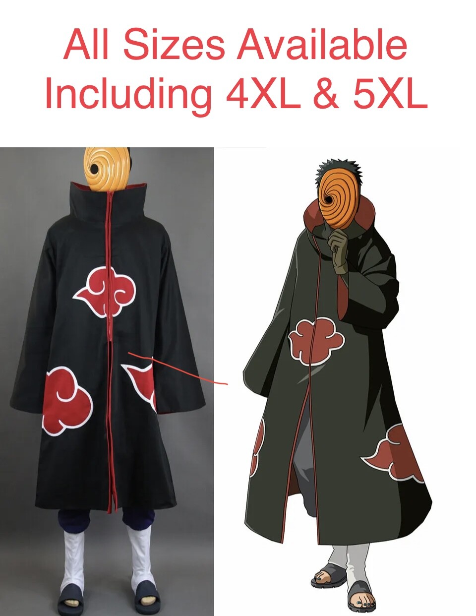 Naruto Itachi Uchiha Anime Cosplay Costume Long Sleeve Coat Resin Face Mask