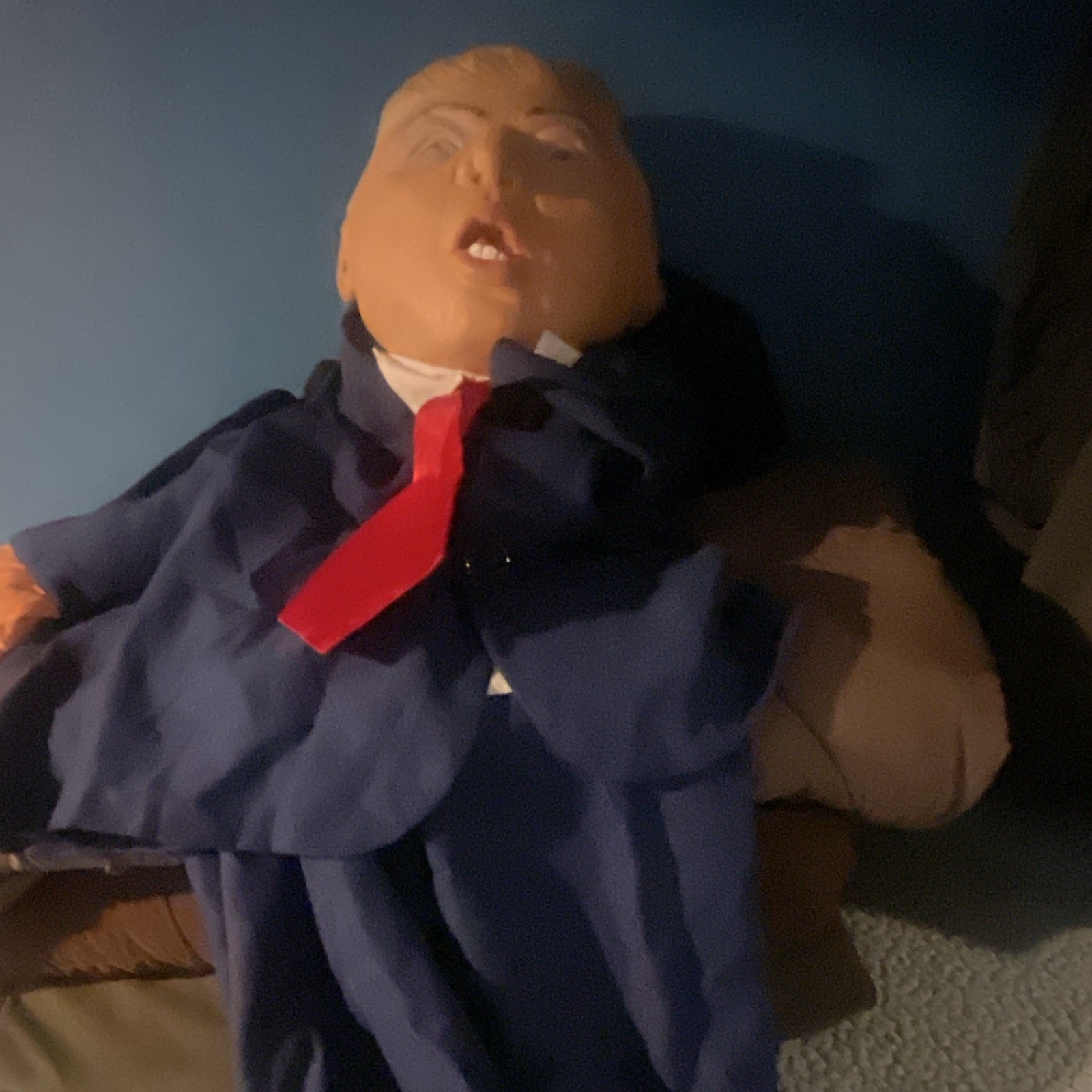 MorphCostumes Inflatable Political Character Costume Suit w/ Mask Blue Red Tie
