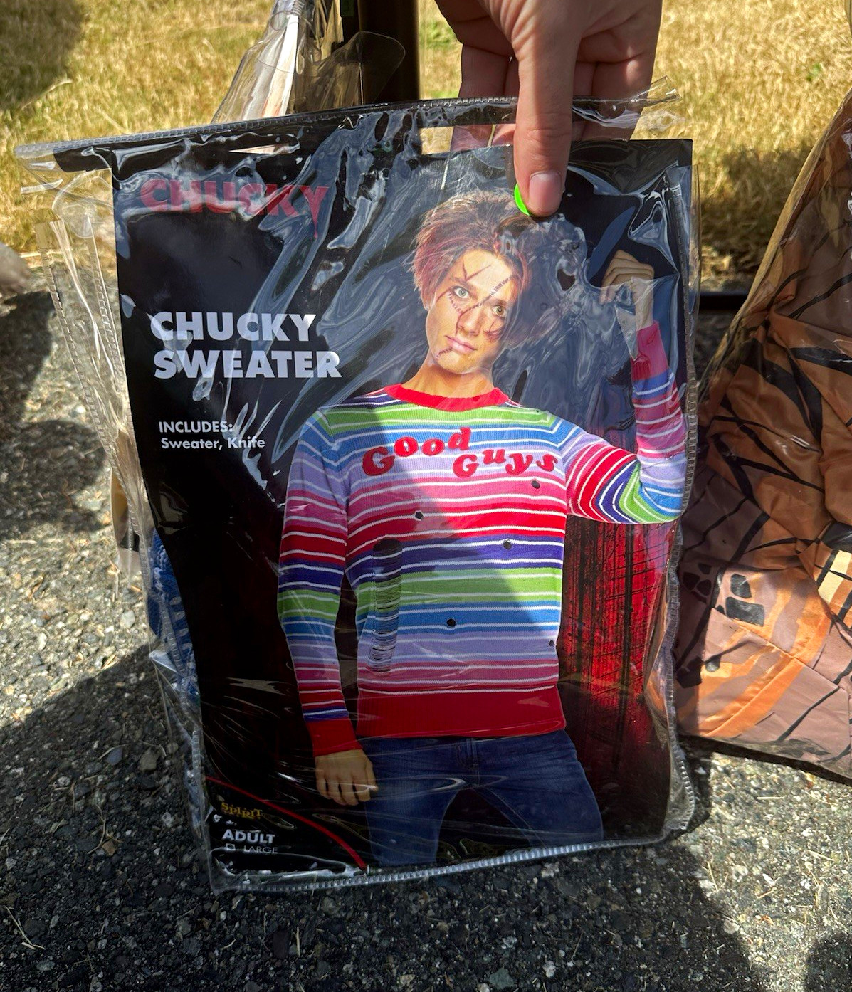 Chucky Good Guys Adult Large Multicolor Polyester Sweater Costume w/ Knife