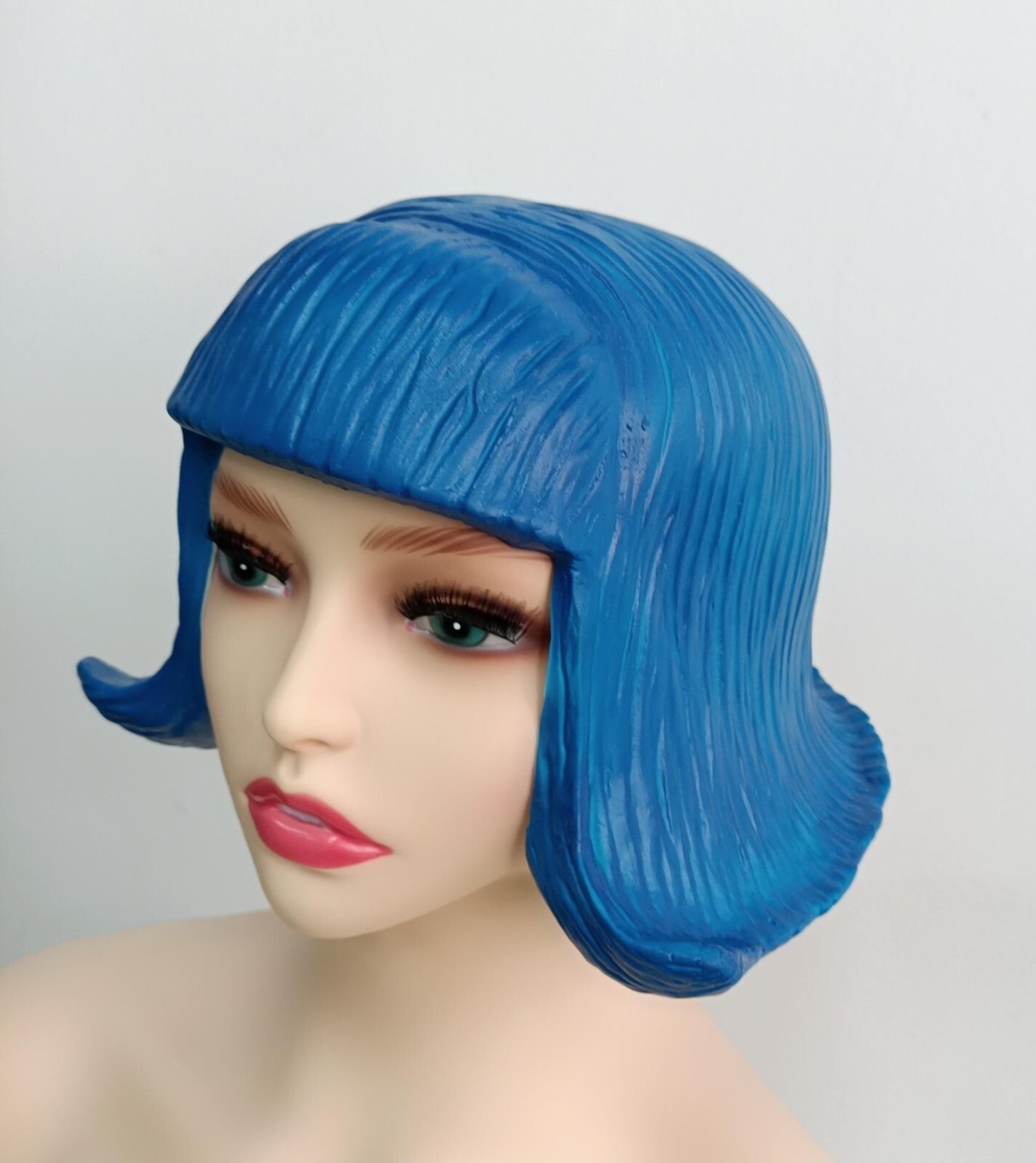 Latex Colored Bob-Style Fake Wig Headwear Cosplay Or Decoration Props