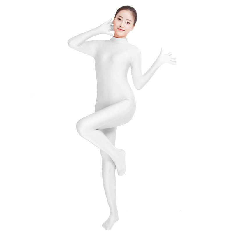 Adult Unisex Women Full Body BodysuitSpandex Sexy Glossy Catsuit Playsuit Tights