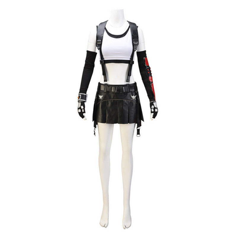 Final Fantasy VII Remake Tifa Lockhart Cosplay Costume Shoes Wig Women Cos Prop