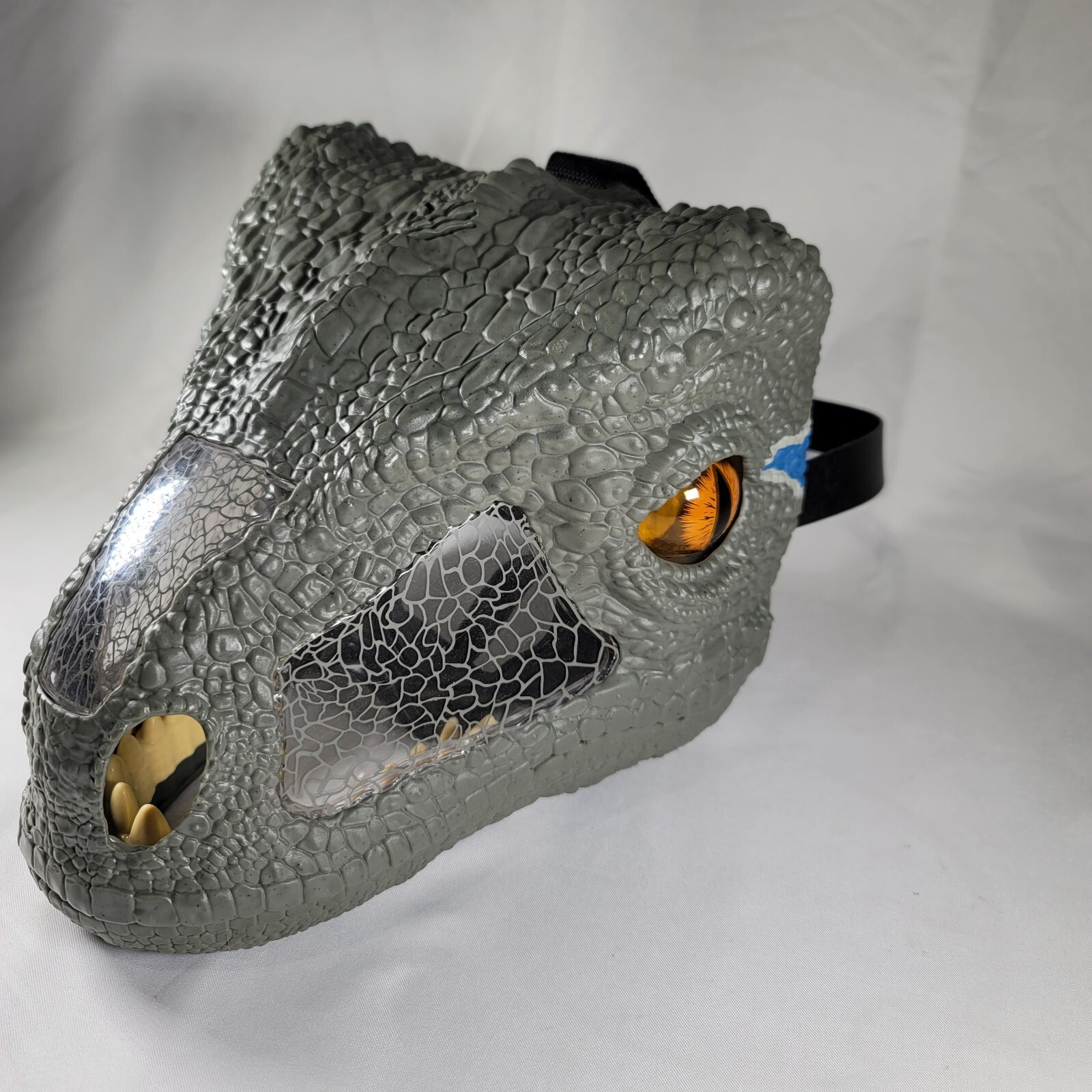 JURASSIC WORLD Chomp N Roar Blue The VELOCIRAPTOR Mask, Halloween, TESTED Works