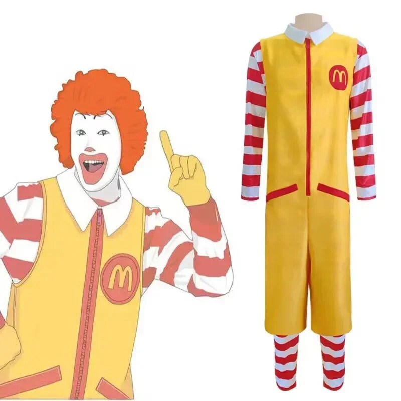 McDonald’s Cosplay Costume Ronald Masquerade Party Clown Costume Stage Wig