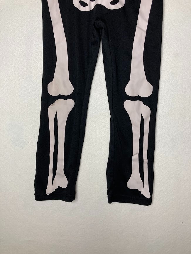 Kids Skeleton Boys Girls Halloween Skin Suit Costume Size 4-6, loose fit