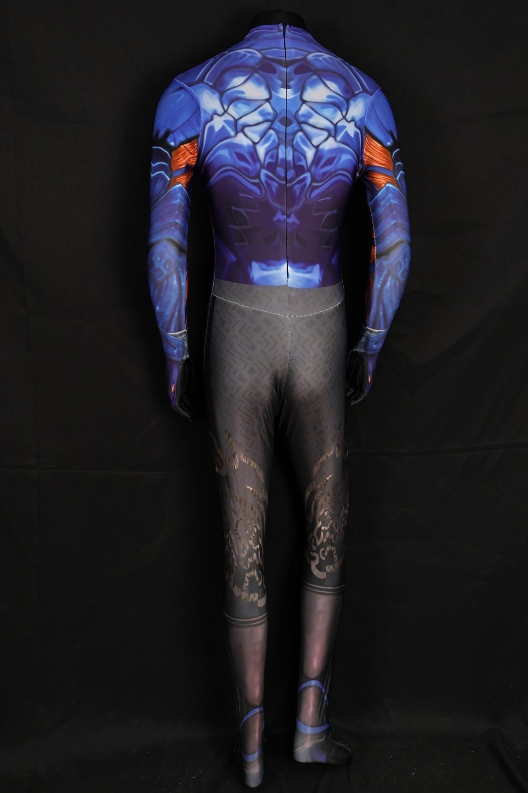 Sleek Blue Cyber Ninja Mens Custom Outfit for Cosplay