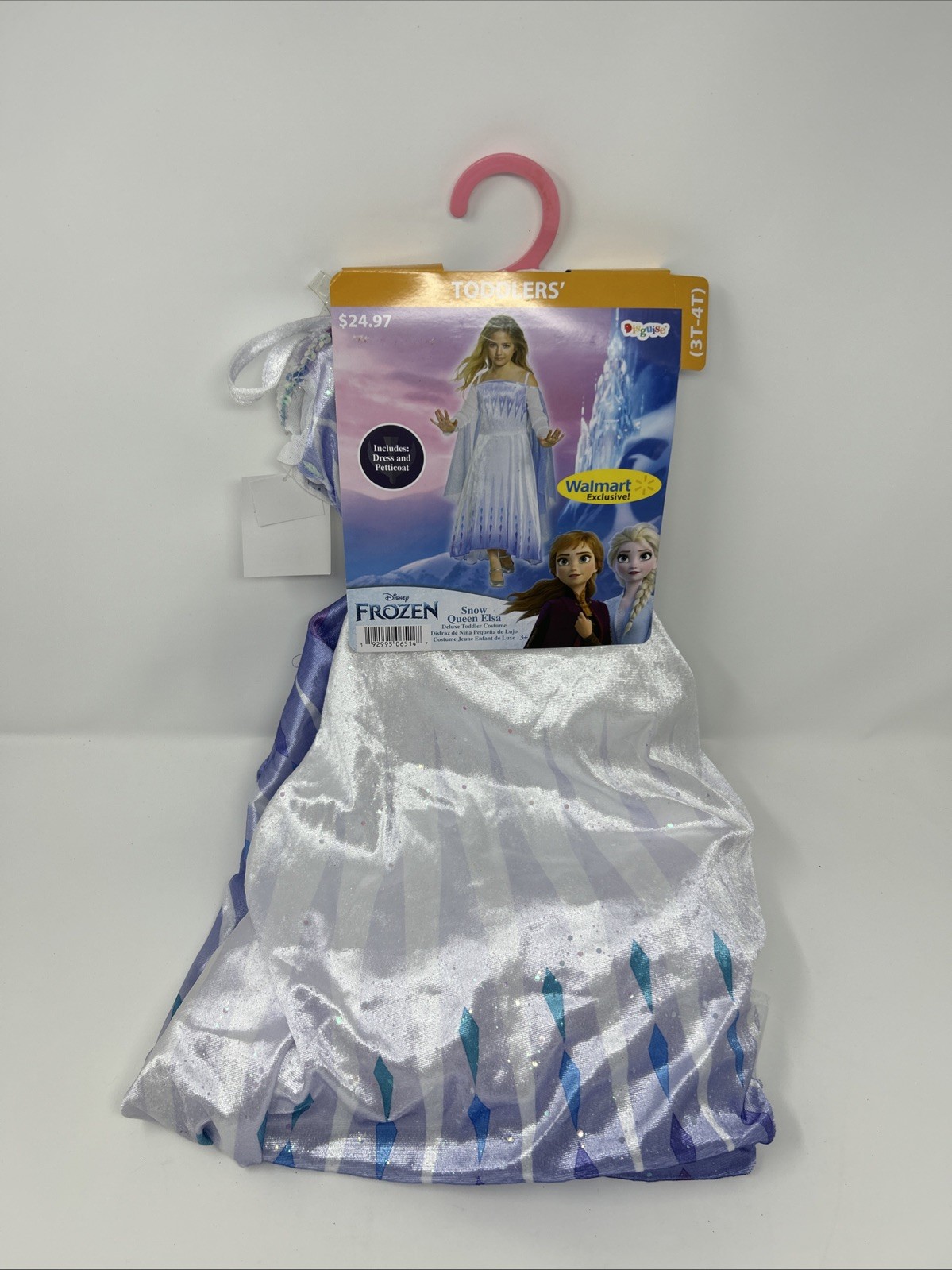 Disguise Girls Disney Frozen Snow Queen Elsa Prestige Gown Costume Size XS 3T-4T
