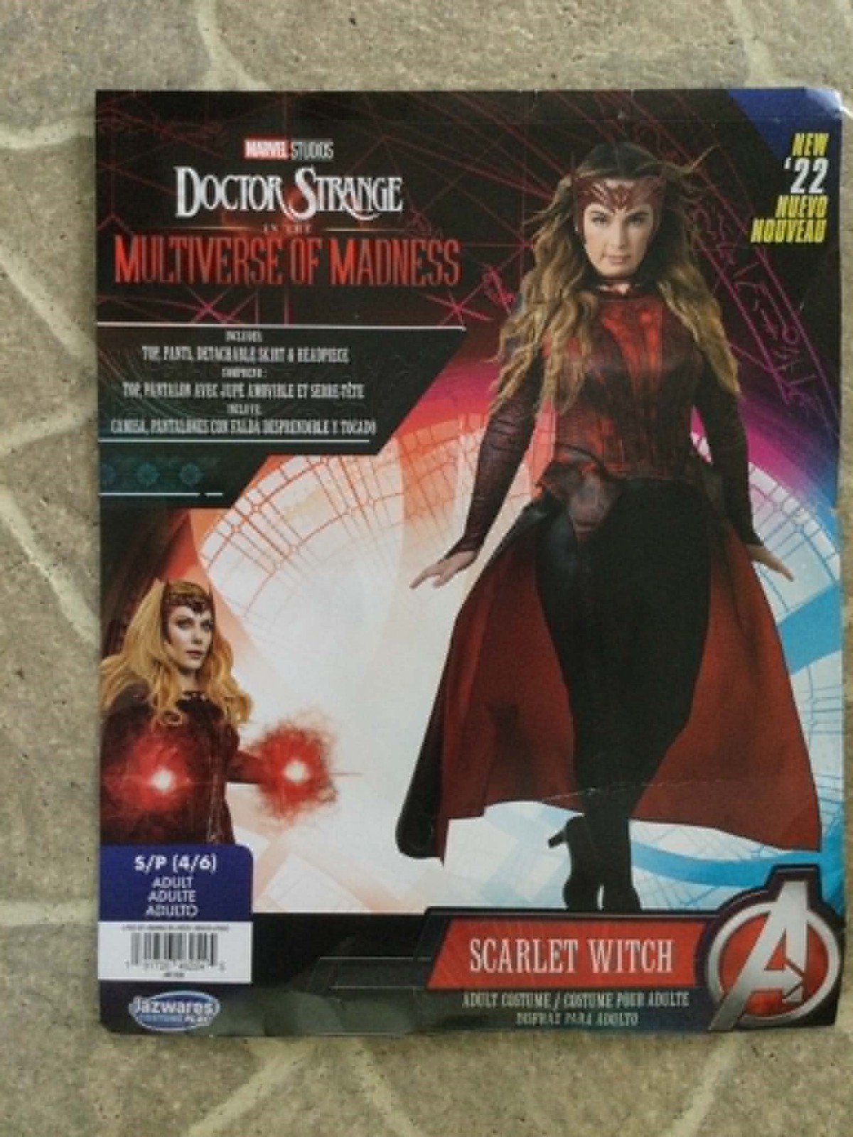 ADULT DOCTOR STRANGE SCARLET WITCH COSTUME BY JAZWARES FOR MARVEL, S/P 4-6