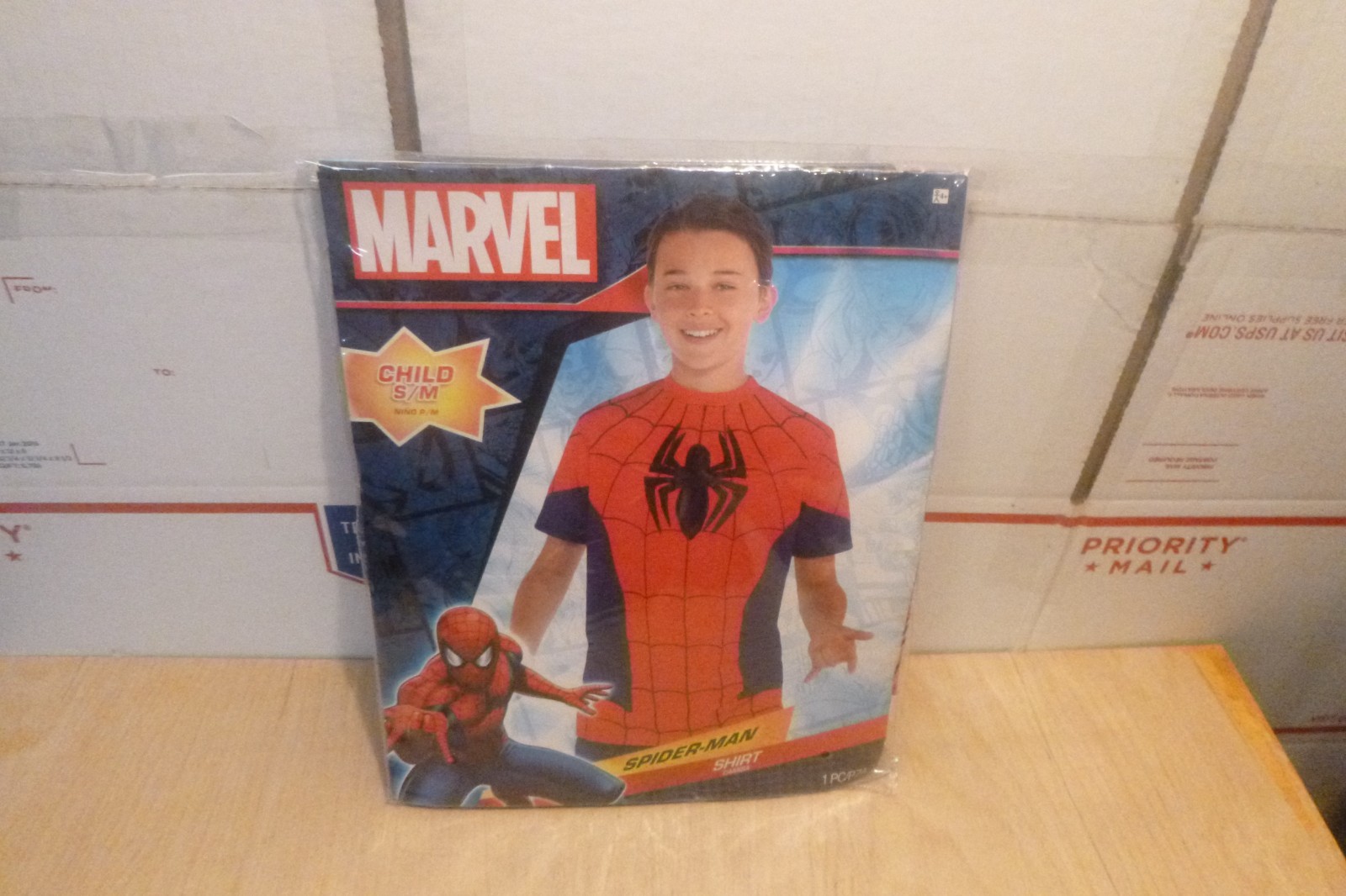 MARVEL SPIDER-MAN SHIRT HALLOWEEN  DRESS-UP COSTUME CHILD S  M NEW!
