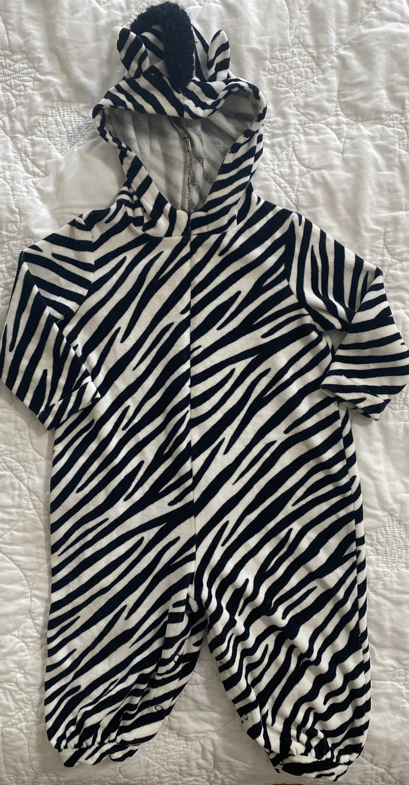 Infant Baby U R it Zebra One Piece Hooded Outfit Costume, 18 Months Cotton Blend