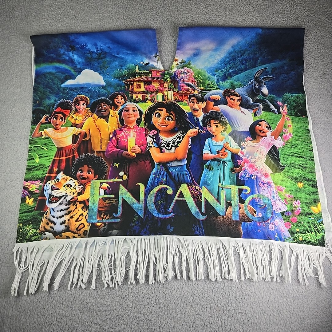Disney Encanto Poncho One Size Multicolor The Family Madrigal Fringe