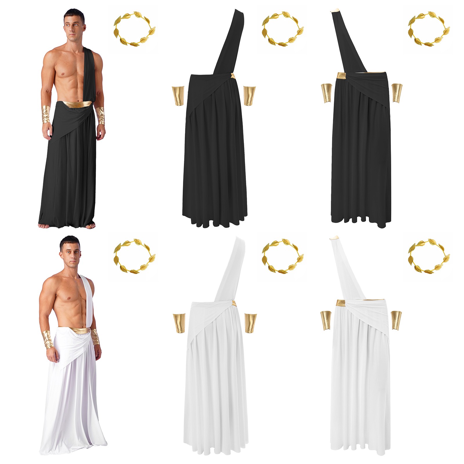 US Men Halloween Masquerade Ancient Greek Carnival Long Skirt Role Play Lingerie
