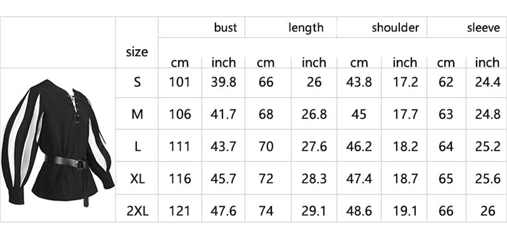 Men Medieval Renaissance Costume for Men Long Sleeve Cosplay Clothing (No belt)