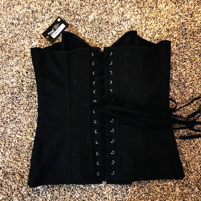 Corset Bustier by Spirit Womens XL NWT Red Black Lace Up & Zip Gothic