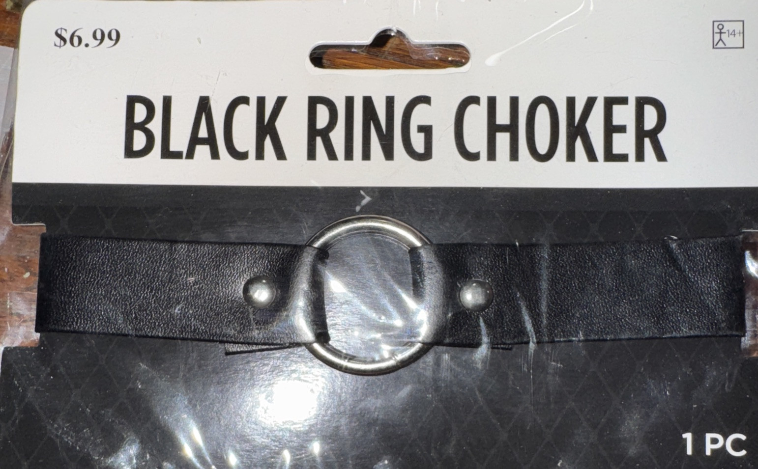Adult Black Ring Choker Black Neck Choker
