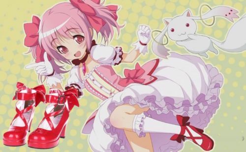 Puella Magi Madoka Magica Cosplay Shoes Japanese Style Anime Shoes High Heels#X