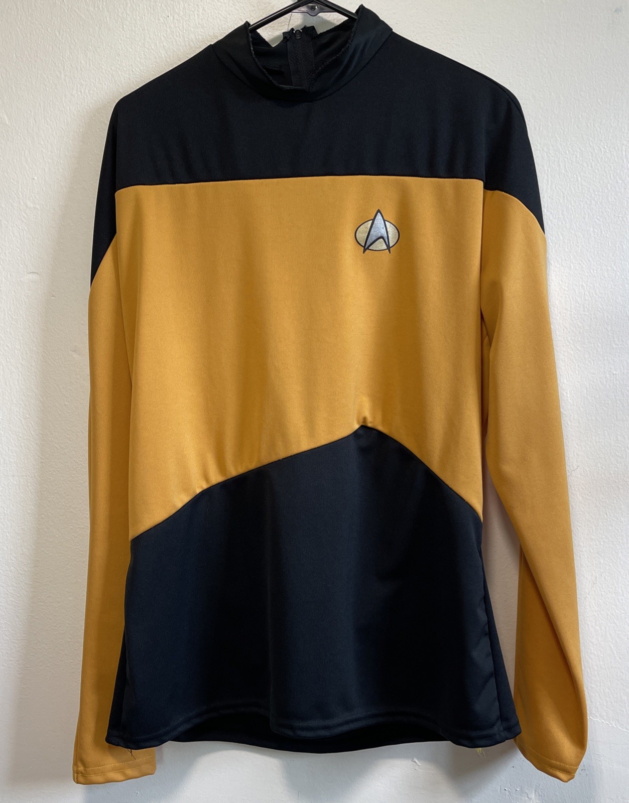 Star Trek Gold Black Uniform Shirt Mens Large Kirk Costume Rubies USA Made EUC