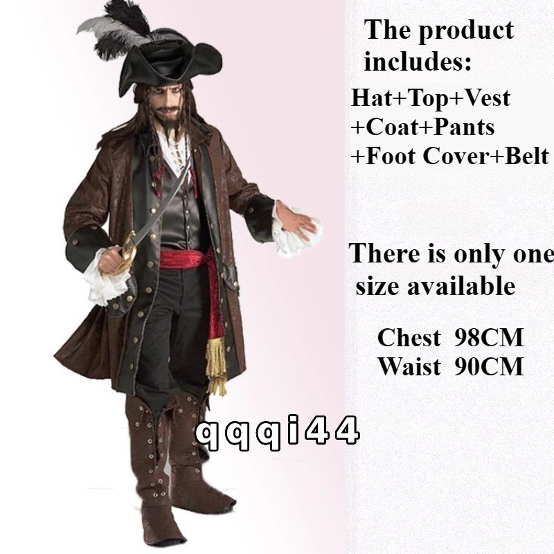 Pirates of the Caribbean Captain Jack Cosplay Suit Costume Accessory Prop Gifts