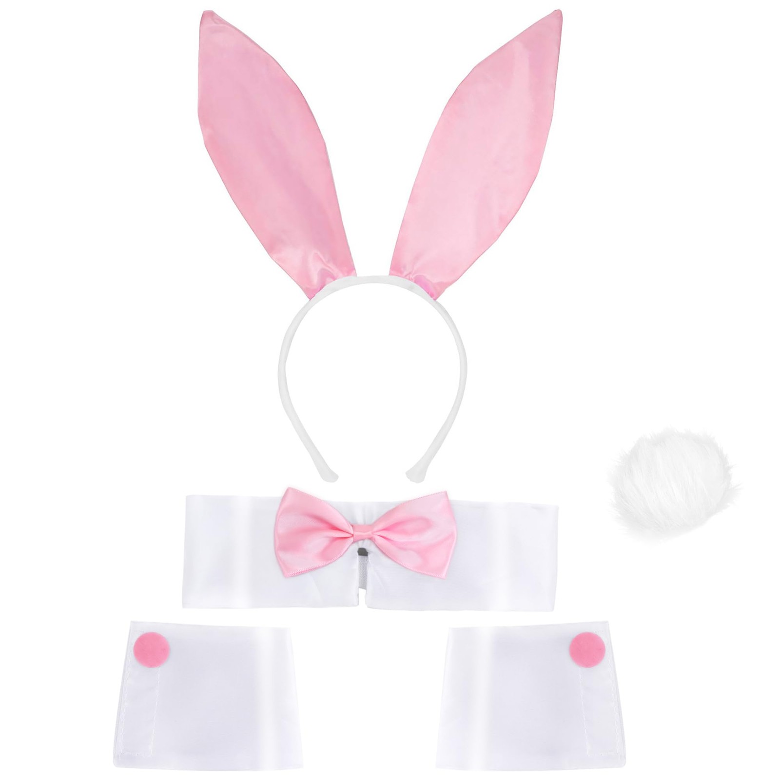 Goeng Women’s Bunny Costume Set, Bunny Rabbit Ear Headband Collar Bow Tie Cos…