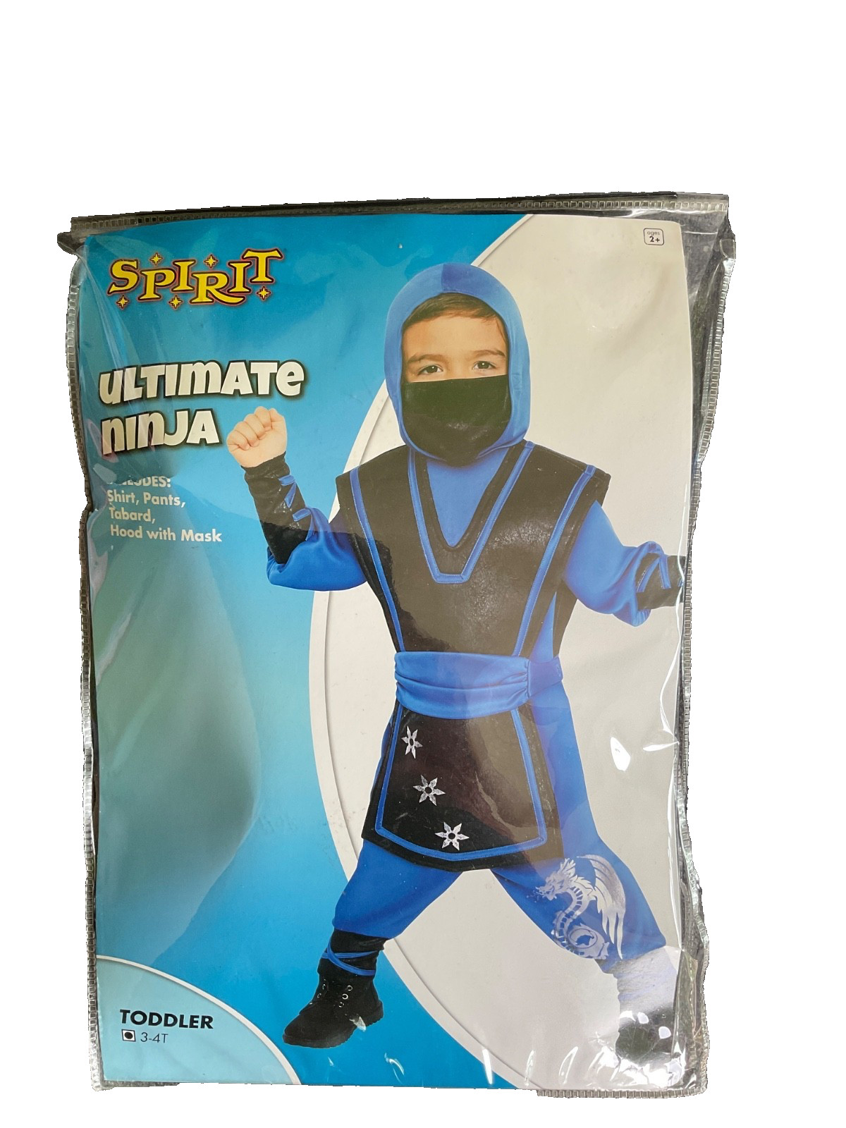 Spirit Ultimate Ninja Costume sz 3-4t Black & Blue