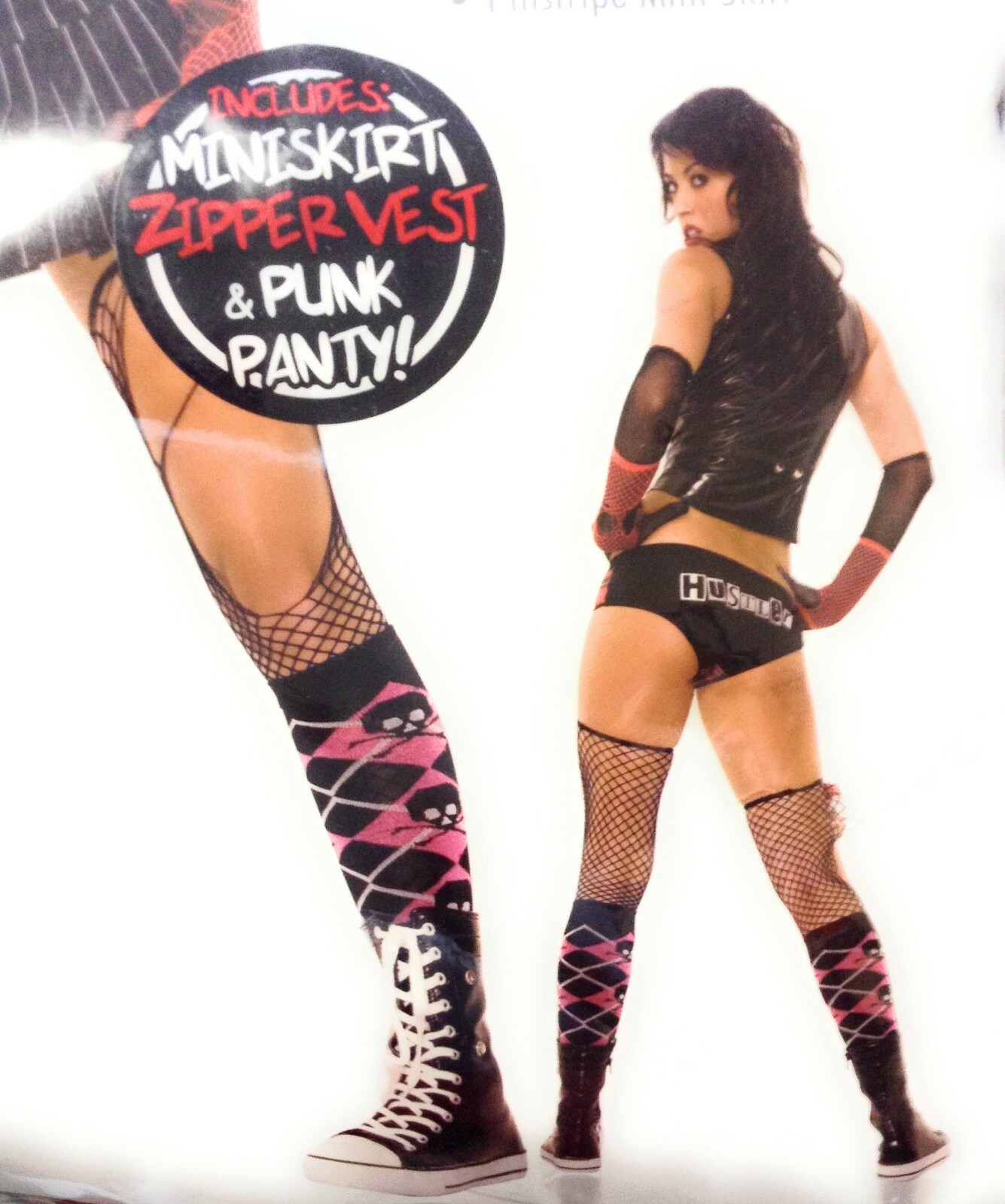 Hustler Womens Sexy Punk Rock Chick Adult Dress Up Costume Medium / Large
