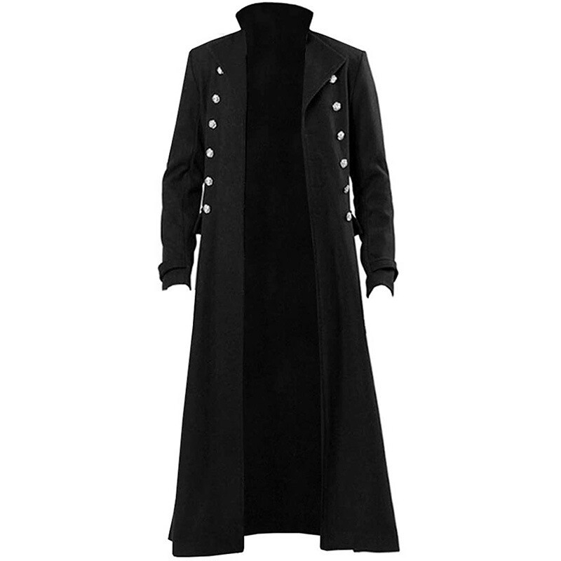 Steampunk Mens Gothic Medieval Cosplay Halloween Costume Gown Coat Long Jacket