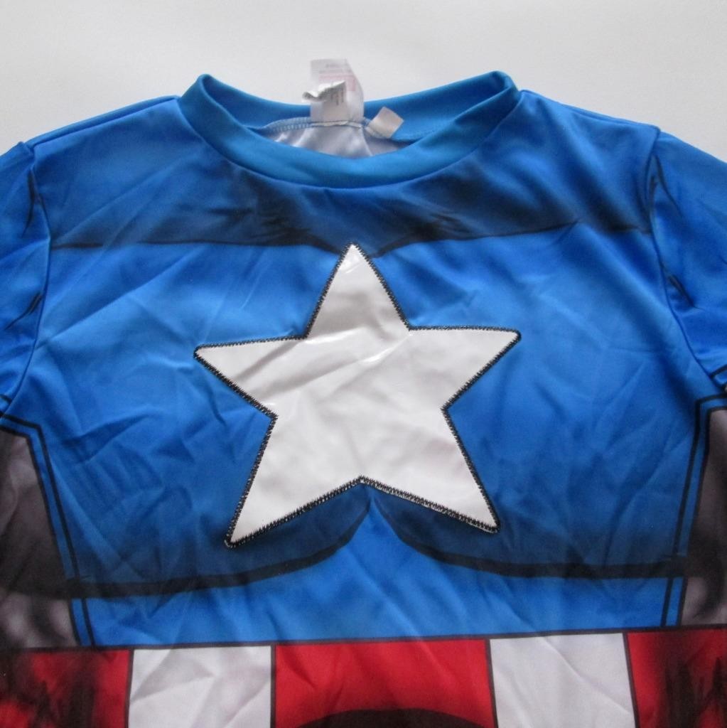 Marvel Comics Captain America Boy Cosplay T Shirt Comic Drawn Style Size L/XL