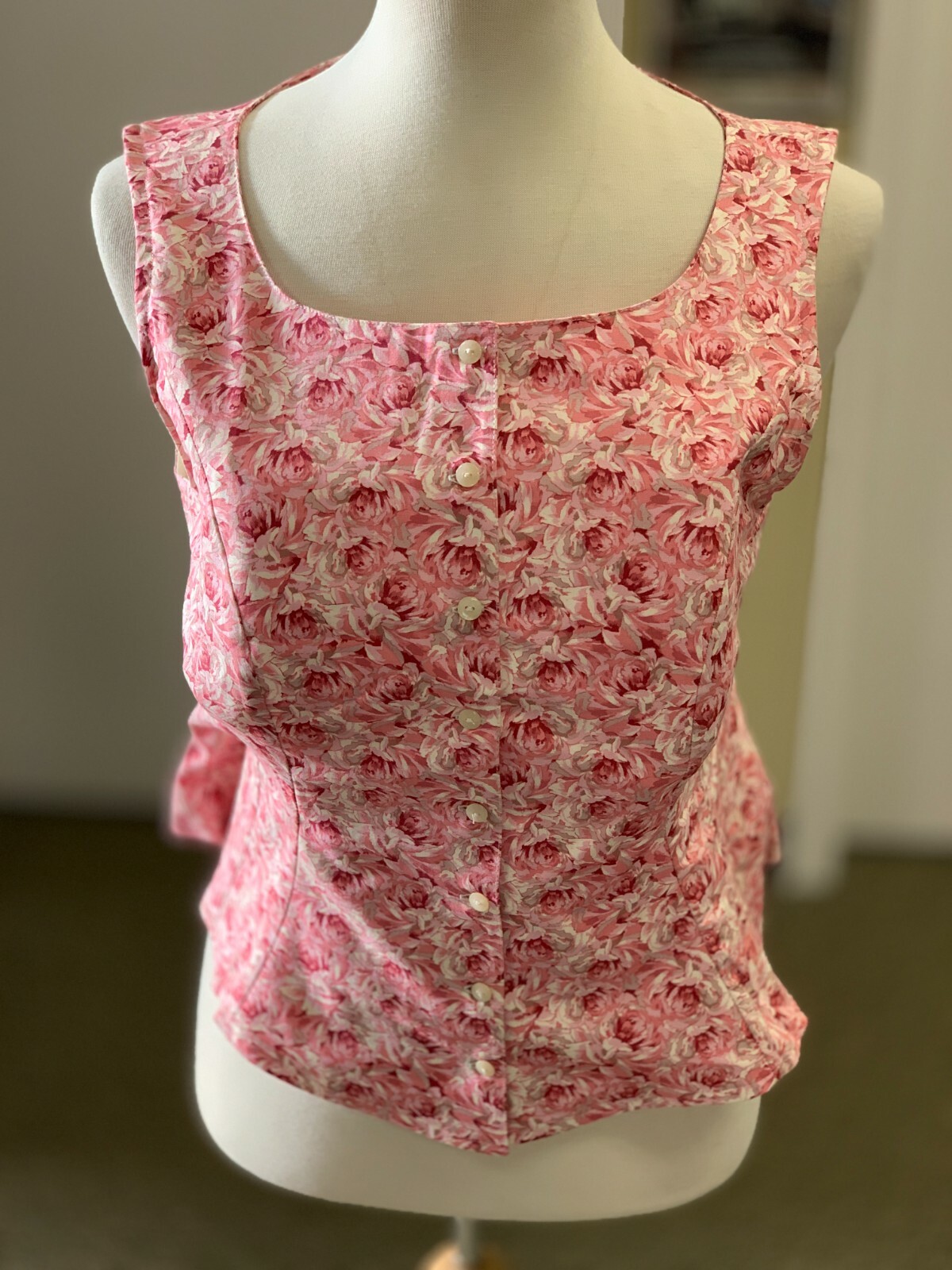 Pink Floral Victorian / Old West – Woman’s Reenacting “Riding Vest” SZ L – NWT