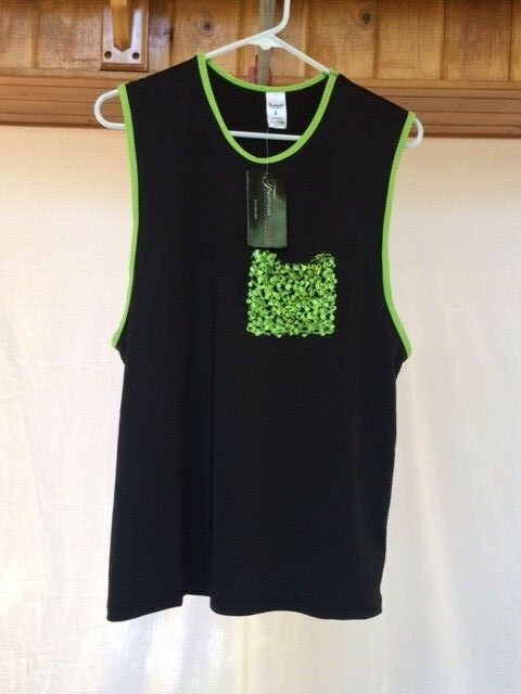 Male Youth & Adult 2 Piece Black & Lime Lycra Baggy Pants & Lycra Tank