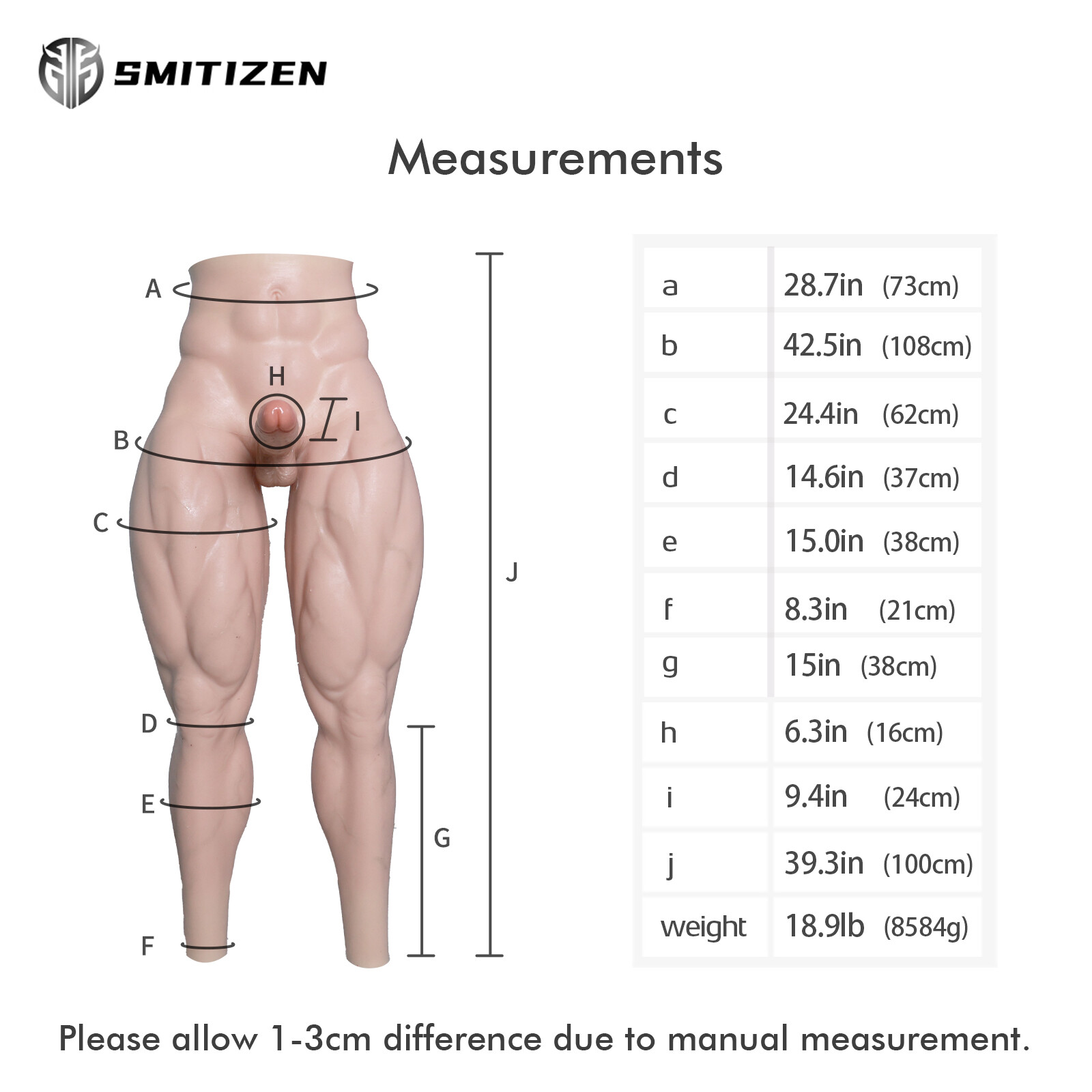 Smitizen Silicone Strong Leg Male Muscle Pants With Penis Body Suit For Gay Cos