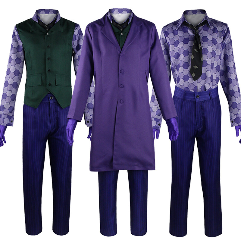 Batman The Dark Knight Joker Cosplay Costume Halloween Party Fancy Wear Outfits