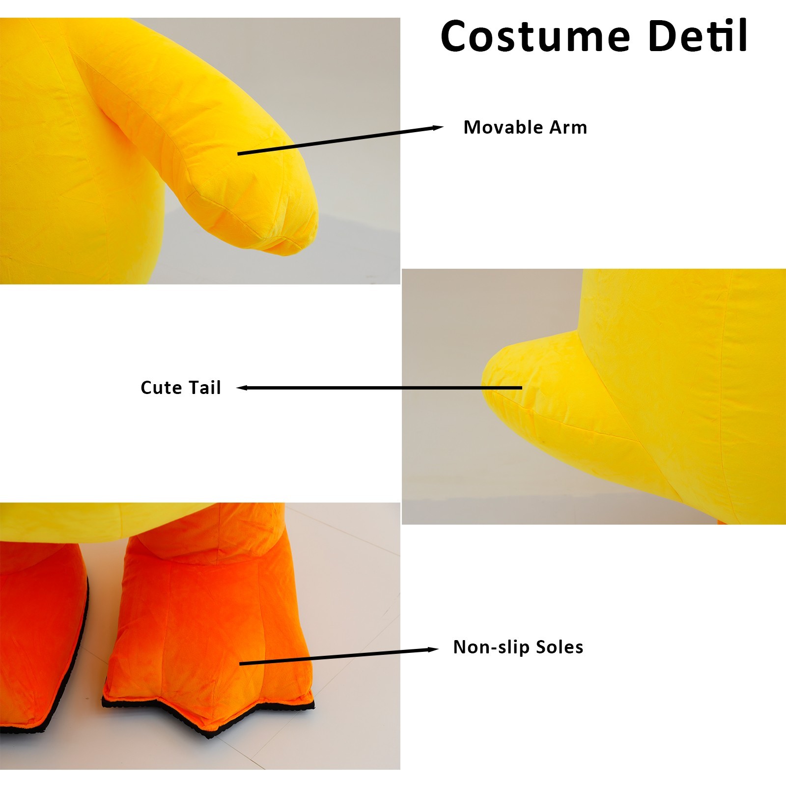 Giant Psyduck Inflatable Costume Plush Mascot Halloween Cosplay Party Outift